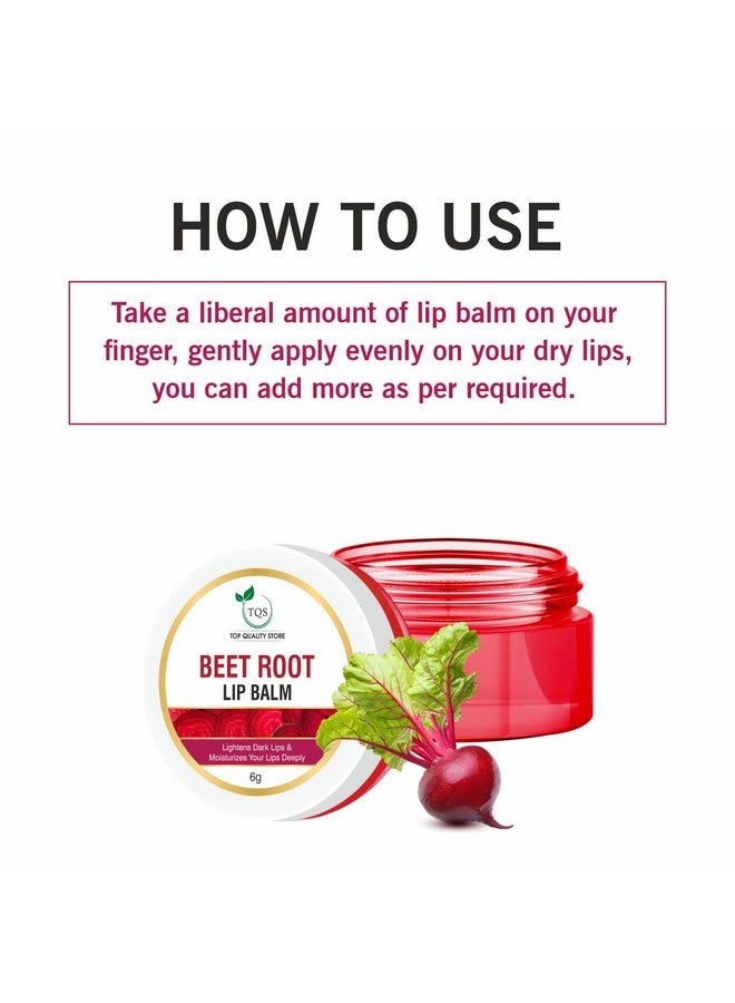 TQS Beet Root Lip Balm, 6g, Lightens Dark Lips, Deep Moisturising - Image 4