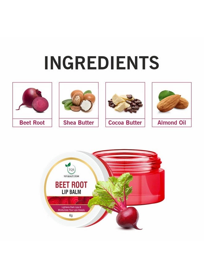 TQS Beet Root Lip Balm, 6g, Lightens Dark Lips, Deep Moisturising - Image 5
