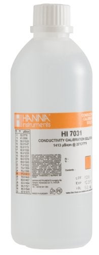 Hanna Instruments HI7031L 1413 µs/cm Conductivity Calibration Solution, 500mL Bottle - Image 2