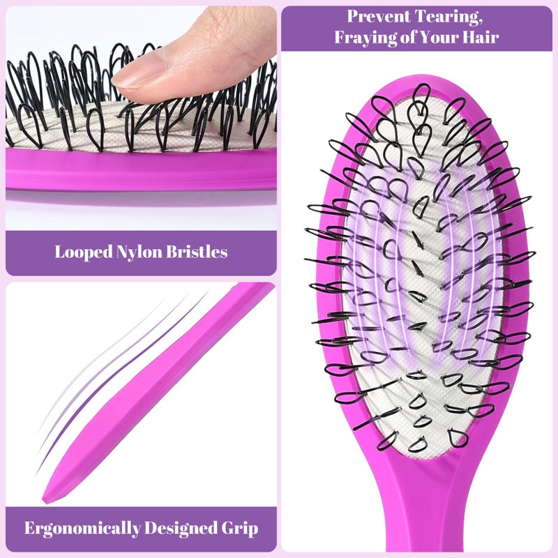 STYLEMATE Wig Brush Comb Set, Premium Matte Grip, 2pcs Professional Extension Brush with Ergonomic Travel Size Design for Human and Synthetic Hair - Image 4