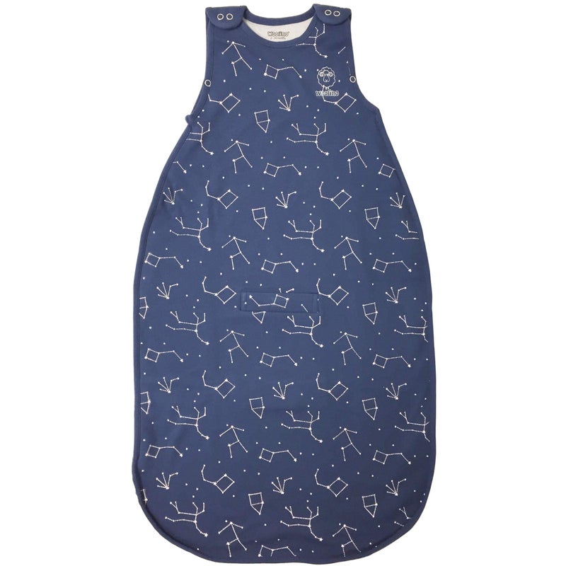 Woolino Woolino 4 Season Ultimate Baby Sleeping Bag Merino Wool and Organic Cotton Universal Size Adjustable Sleep Sack for Baby TwoWay Zipper Sleeping Bag 224 Months Night Sky 