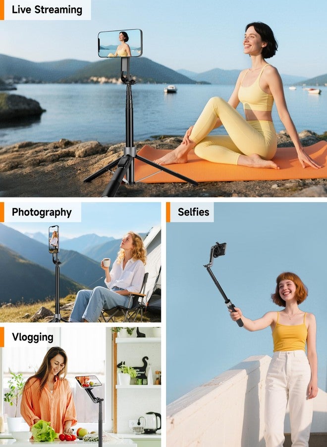 Victiv Magnetic Phone Tripod, 70" Selfie Stick Tripod for iPhone Magsafe with Rechargeable Remote & 2 in 1 Magnetic Holder, Portable Cellphone Stand for Recording Travel, Compatible with iPhone and Android - Image 4