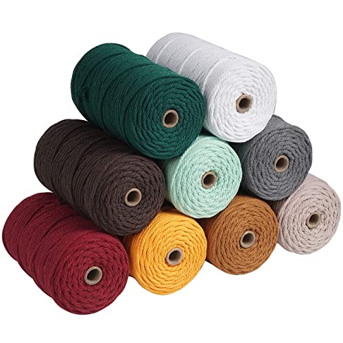 NOANTA Brick Red Macrame Cord 4mm x 109yards, Colored Macrame Rope, Cotton Rope Macrame Yarn, Colorful Cotton Craft Cord for Wall Hanging, Plant Hangers, Crafts, Knitting - Image 3