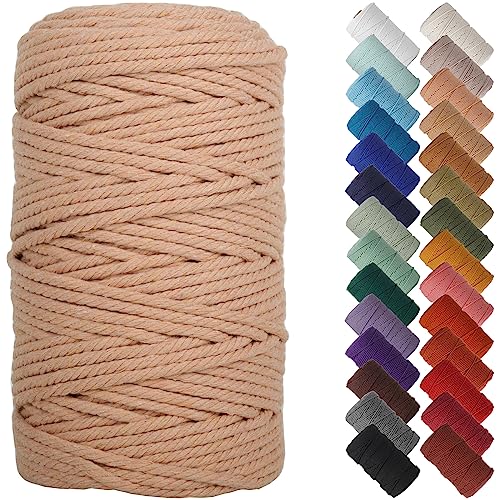 NOANTA Brick Red Macrame Cord 4mm x 109yards, Colored Macrame Rope, Cotton Rope Macrame Yarn, Colorful Cotton Craft Cord for Wall Hanging, Plant Hangers, Crafts, Knitting - Image 4