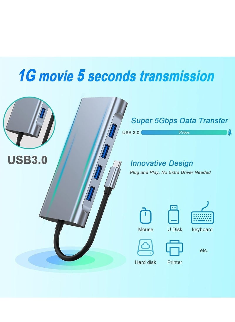 JAJEEK 11-in-1 USB C Adapter Docking Station with 4K HDMI, USB 3.0, VGA, Ethernet, SD/TF Card Reader – Multi-Port Hub for MacBook Pro/Air & Type C Devices – Seamless Connectivity, Fast Charging & High-Resolution Display  - Image 5