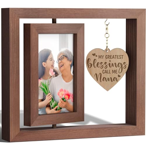 Tiblue Tiblue Mothers Day Gift for Nana from Grandkids Granddaughter Grandson Grandma Picture Frame Grandma Gifts Rotating Grandkids Picture Frame for 4x6 Photo Mimi Gigi Gifts for Grandma Nana 