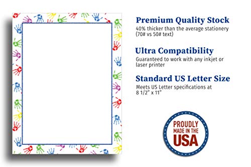 Desktop Publishing Supplies Baby Handprints Border Stationery Paper - 80 Sheets - Image 2