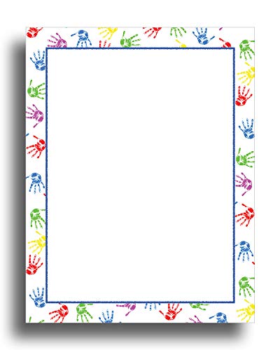 Desktop Publishing Supplies Baby Handprints Border Stationery Paper - 80 Sheets - Image 1