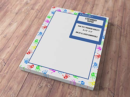 Desktop Publishing Supplies Baby Handprints Border Stationery Paper - 80 Sheets - Image 3