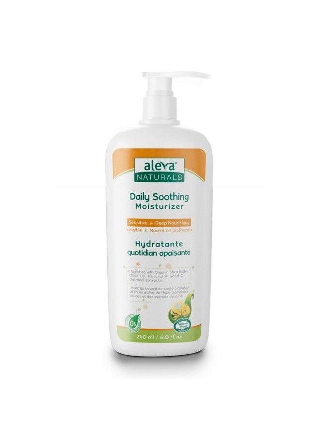 Aleva Naturals Daily Soothing Moisturizer Natural Organic Plantbased Hypoallergenic Sensitive Skin Friendly Face & Body Hydrating Dry Skin Baby Lotion Dgl045 White 240 Ml  - Image 1