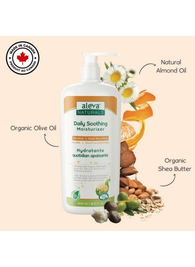 Aleva Naturals Daily Soothing Moisturizer Natural Organic Plantbased Hypoallergenic Sensitive Skin Friendly Face & Body Hydrating Dry Skin Baby Lotion Dgl045 White 240 Ml  - Image 3