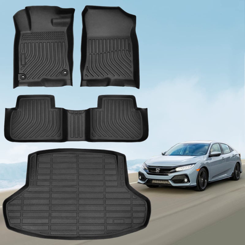 COTAZA 2026 2025 2024 2023 2022 for Honda Civic Floor Mats Cargo Liner All Weather Mats for Civic Sedan LXSportEXSi Non Hatchback Floor Liners Cargo Mat for 11th Gen Civic Car Accessories - Image 3