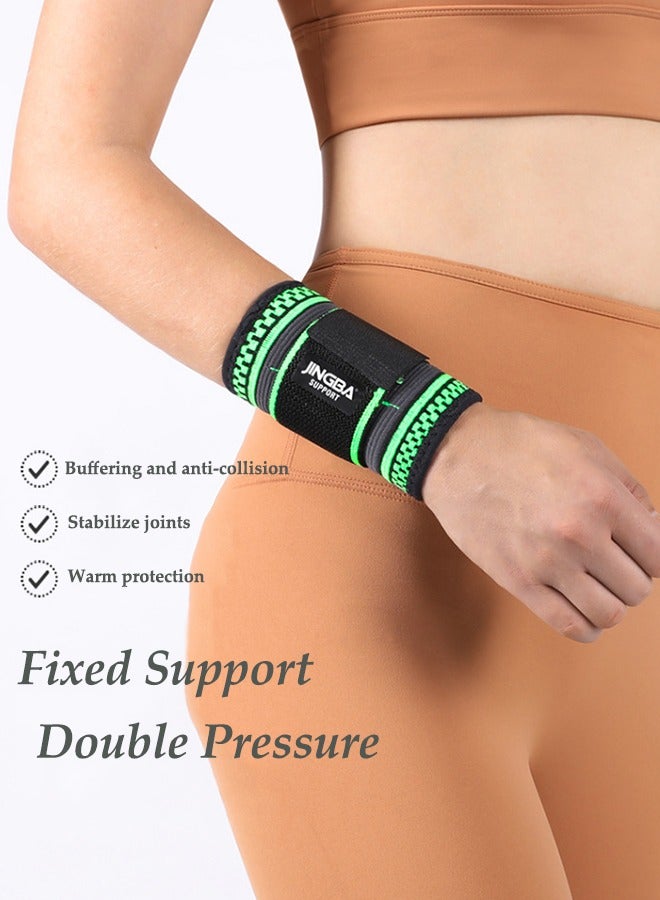 جينجبا سابورت واقي معصم قابل للتعديل من Palm Guard للبالغين، واقي معصم قابل للتنفس وممتص للعرق، واقي معصم لرفع الأثقال، معدات حماية رياضية، واقي معصم، سوار ضغط مناسب للعمل واللياقة البدنية ورفع الأثقال والتواء المعصم ومتلازمة النفق الرسغي وتخفيف آلام التهاب المفاصل (أخضر، مقاس كبير) - Image 4