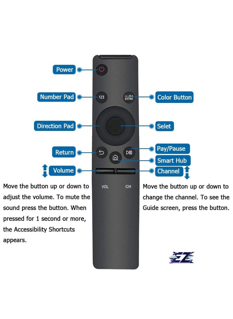 BGM Universal Replacement Remote Control for Samsung TV BN59-01259B BN59-01260A BN59-01292A BN59-01259D and 4K UHD 6 Series 7 Series UN43 NU50 NU55 NU65 NU75 KS with 3 Years Warranty with battery  - Image 2
