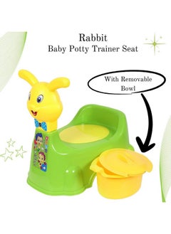 Nabhya Plastic Rabbit Baby Potty Training Seat- Chair For Kids- Infant Potty Toilet Chair With Removable Tray & Closing Lid (Green)  - Image 3