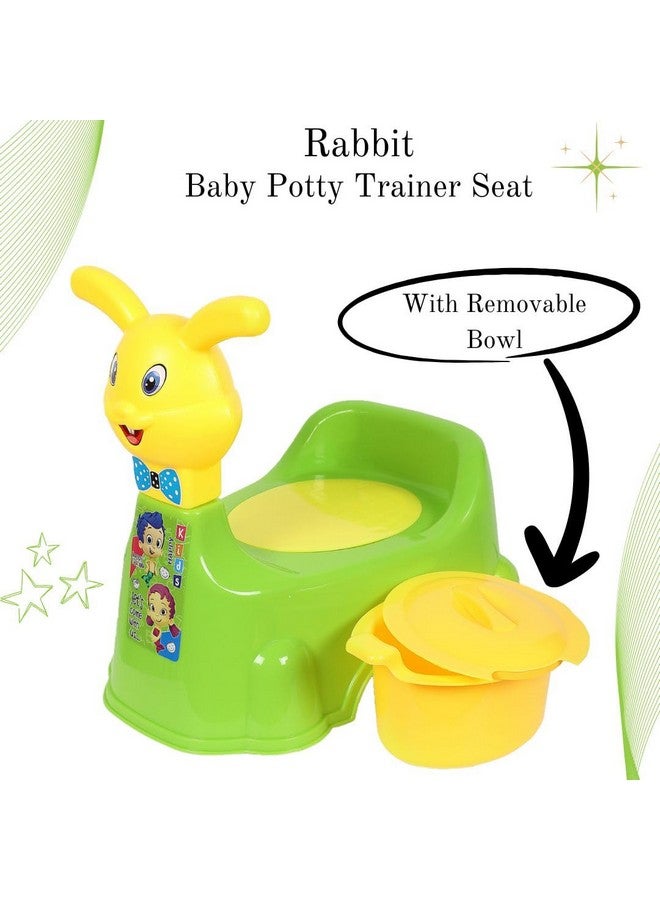 Nabhya Plastic Rabbit Baby Potty Training Seat- Chair For Kids- Infant Potty Toilet Chair With Removable Tray & Closing Lid (Green) - Image 3