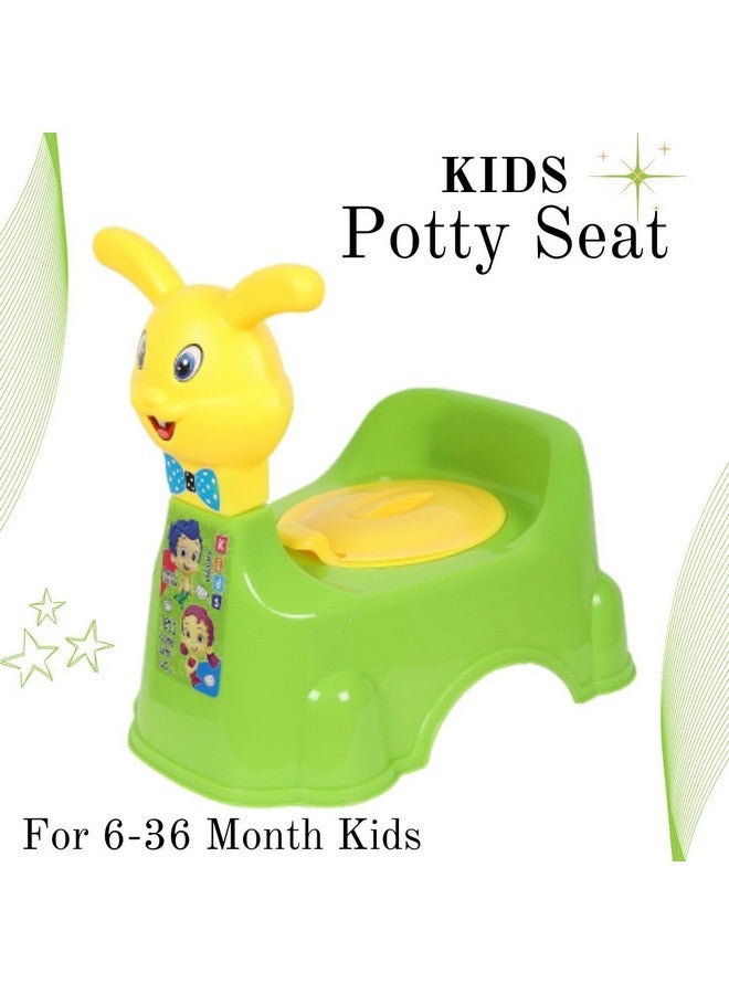 Nabhya Plastic Rabbit Baby Potty Training Seat- Chair For Kids- Infant Potty Toilet Chair With Removable Tray & Closing Lid (Green) - Image 2