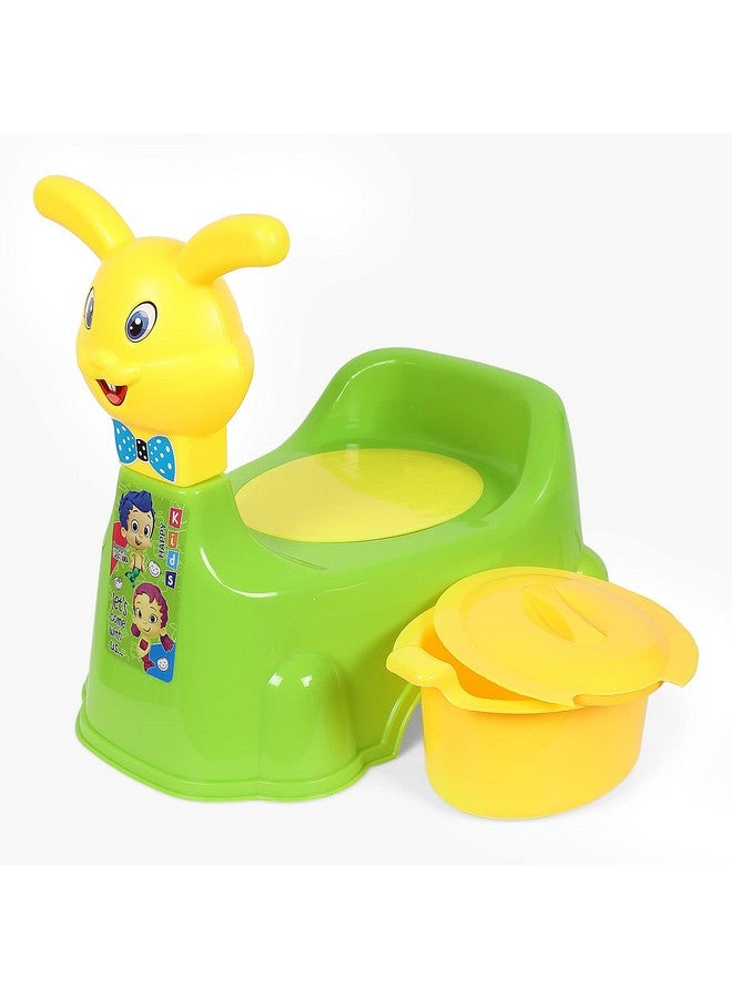Nabhya Plastic Rabbit Baby Potty Training Seat- Chair For Kids- Infant Potty Toilet Chair With Removable Tray & Closing Lid (Green) - Image 1
