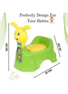 Nabhya Plastic Rabbit Baby Potty Training Seat- Chair For Kids- Infant Potty Toilet Chair With Removable Tray & Closing Lid (Green)  - Image 5