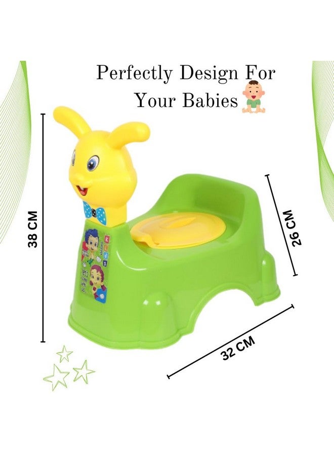 Nabhya Plastic Rabbit Baby Potty Training Seat- Chair For Kids- Infant Potty Toilet Chair With Removable Tray & Closing Lid (Green) - Image 5