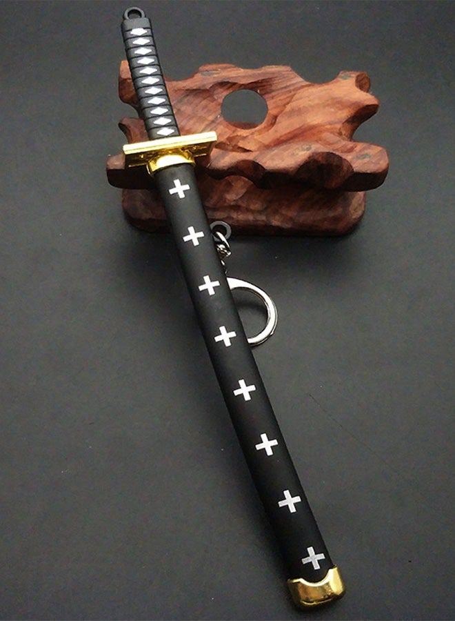 Anime Cartoons One Piece Roronoa Zoro Ninja Katana Sword Keychain