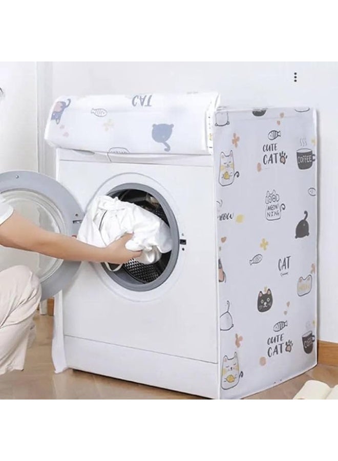 Multi-colored and shaped washing machine cover - high-quality waterproof, protection against moisture and dust, waterproof washing machine cover, automatic washing machine cover with random design - Image 1
