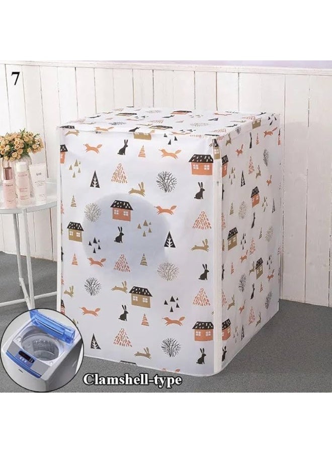 Multi-colored and shaped washing machine cover - high-quality waterproof, protection against moisture and dust, waterproof washing machine cover, automatic washing machine cover with random design - Image 3