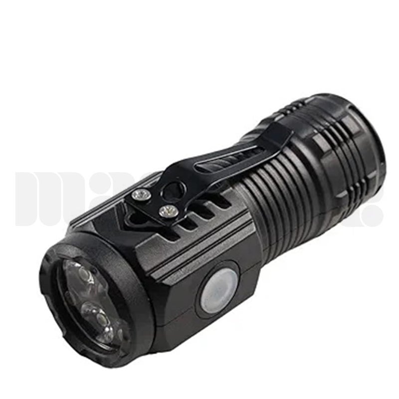 Marrone LED Mini Torch Light Rechargeable Pocket Torch Light Super Bright 3 Modes for Camping Outdoor Type USB Rechargeable 3 Modes Portable Pen Clip Light Waterproof Black - Image 4