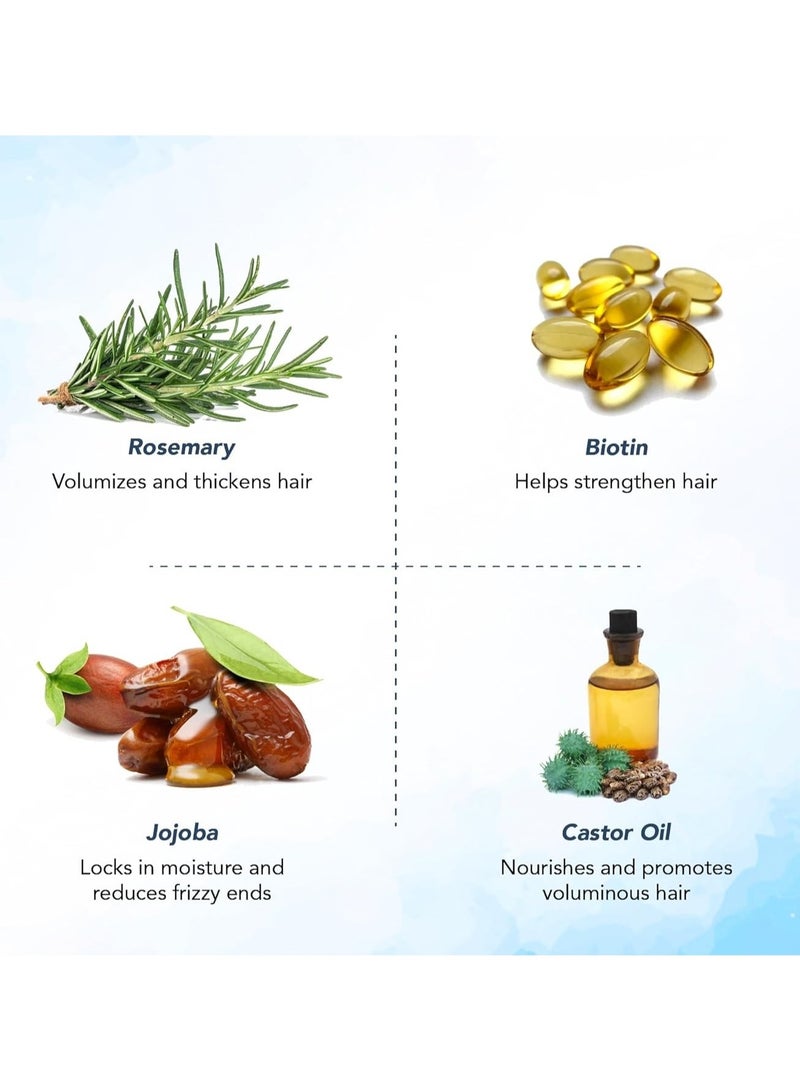 Fearlex ROSEMARY Mint Hair Oil | Infused with Biotin, Jojoba & Castor Oil for Hair Growth, Strengthening, Nourishing & Volumizing | Organic Rosemary oil for Scalp treatment and Split end care 60 ml - Image 2