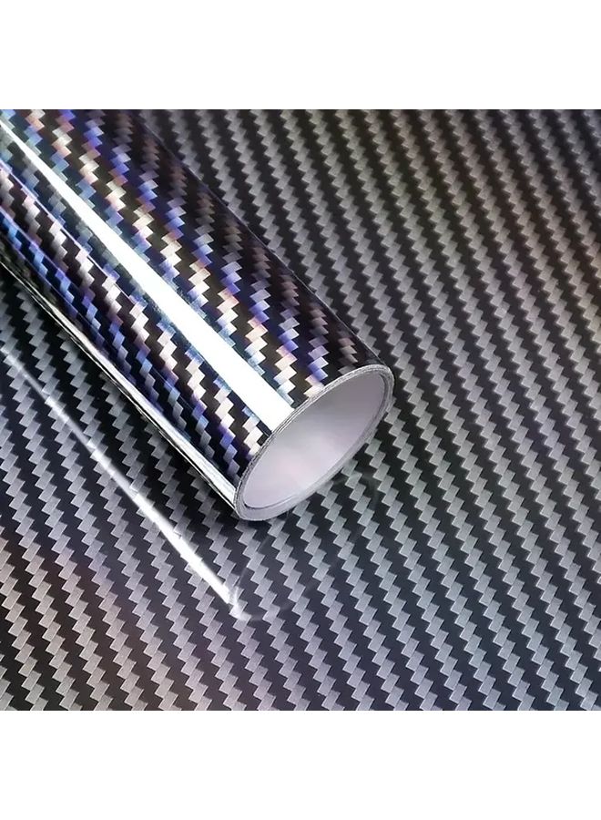 9D Glossy Carbon Fiber Black Car Wrap Self Adhesive Film Vinyl Sticker Roll 3.94inch Width 59.84inch Length - Image 4