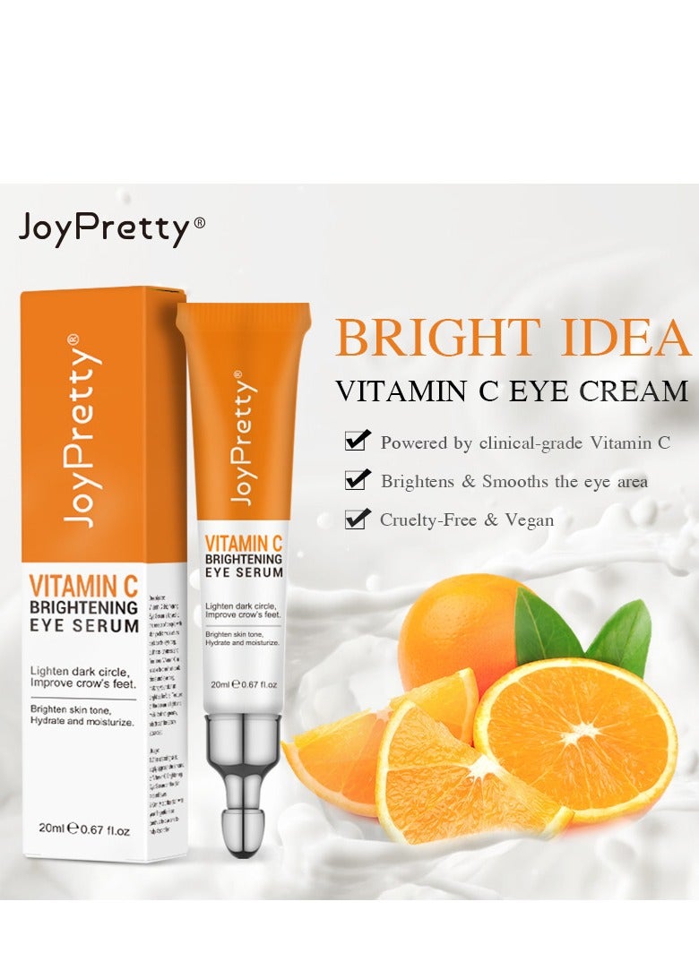 JoyPretty Vitamin C Brightening Eye Serum, Eye cream, Anti Aging Serum with Vitamin C, for Reduce Fine Lines, Wrinkles, & Dark Circles, Under Eye Cream For Puffiness And Bags (20g ) - Image 4
