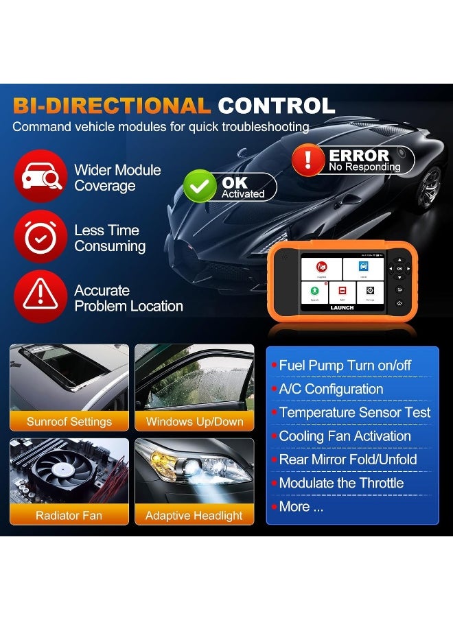 Launch LAUNCH X431 Creader Elite 2.0 BBA fit for BMW, Benz, Audi Series, 2025 Bidirectional Scan for Cars,100+ Services, Full System OBD2 Scanner, ECU Coding, Battery Registration, Lifetime Free Update  - Image 4