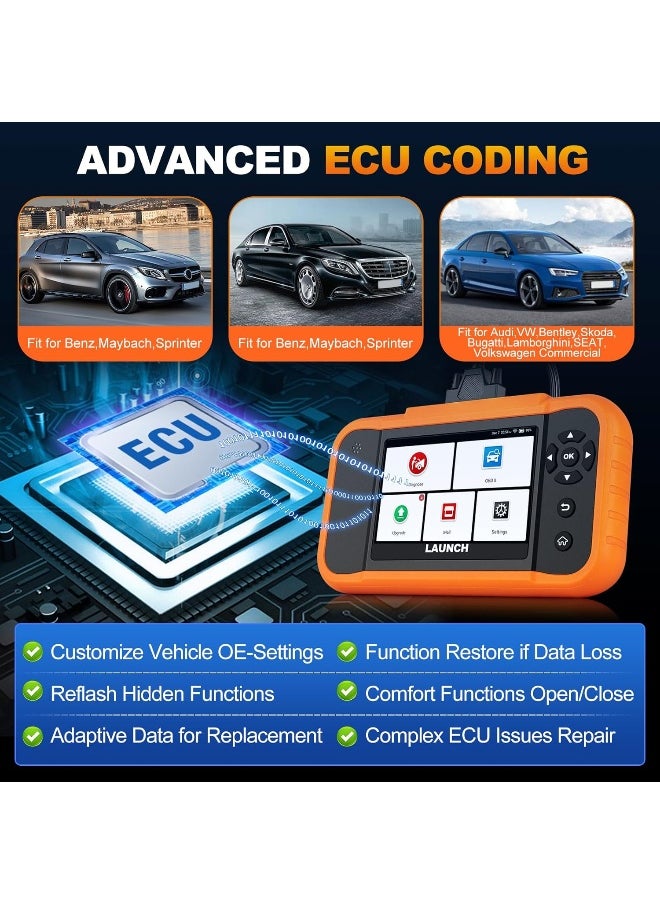 Launch LAUNCH X431 Creader Elite 2.0 BBA fit for BMW, Benz, Audi Series, 2025 Bidirectional Scan for Cars,100+ Services, Full System OBD2 Scanner, ECU Coding, Battery Registration, Lifetime Free Update  - Image 2