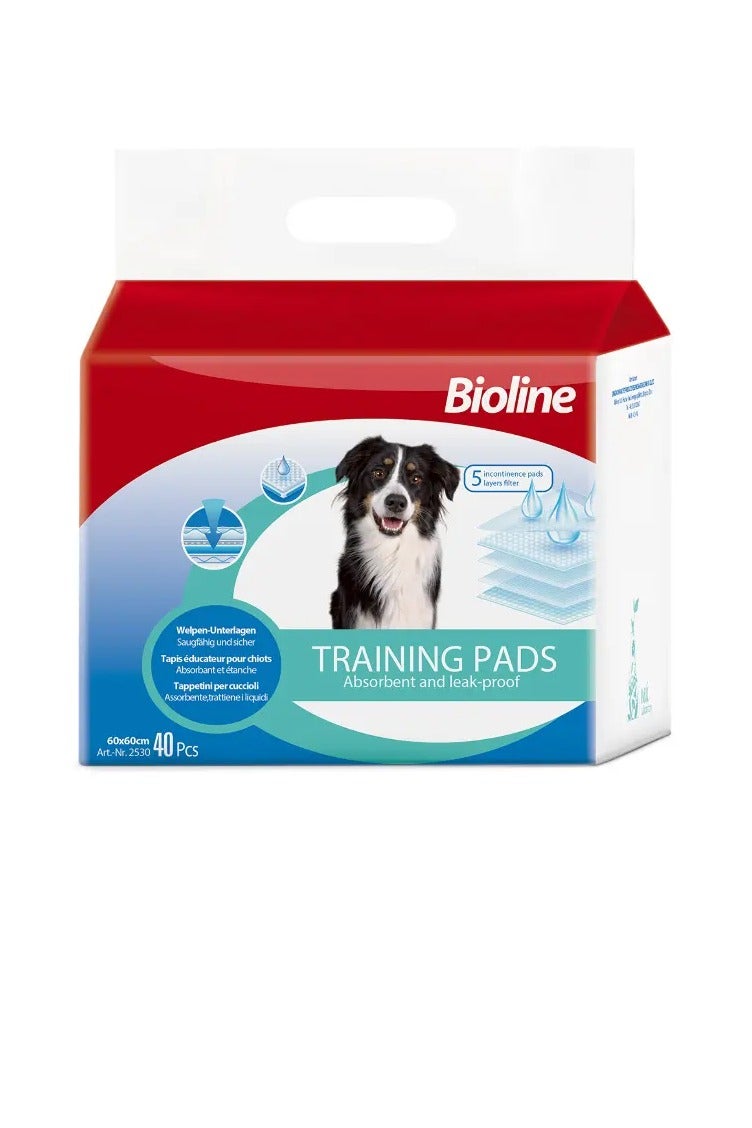 بايولاين مفارش تدريب بيولاين للكلاب 60x60 سم – 40 قطعة | ماصّة للغاية للاستخدام الداخلي والجرو الصغير - Image 1