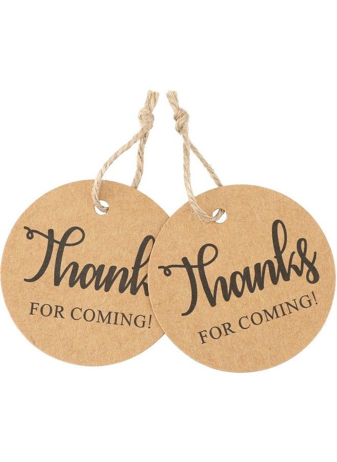 jijAcraft Round Thank You Tags With String 2" X 100Pcs Thanks For Coming Gift Favor Tags Brown Kraft Paper Circle Tags For Gift Wrapping Baby Shower Birthday Wedding Party Favors Decoration  - Image 5