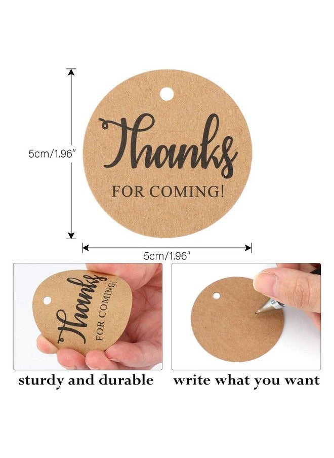 jijAcraft Round Thank You Tags With String 2" X 100Pcs Thanks For Coming Gift Favor Tags Brown Kraft Paper Circle Tags For Gift Wrapping Baby Shower Birthday Wedding Party Favors Decoration  - Image 3