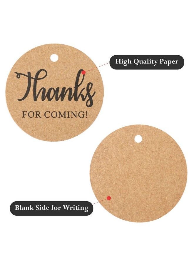 jijAcraft Round Thank You Tags With String 2" X 100Pcs Thanks For Coming Gift Favor Tags Brown Kraft Paper Circle Tags For Gift Wrapping Baby Shower Birthday Wedding Party Favors Decoration  - Image 4