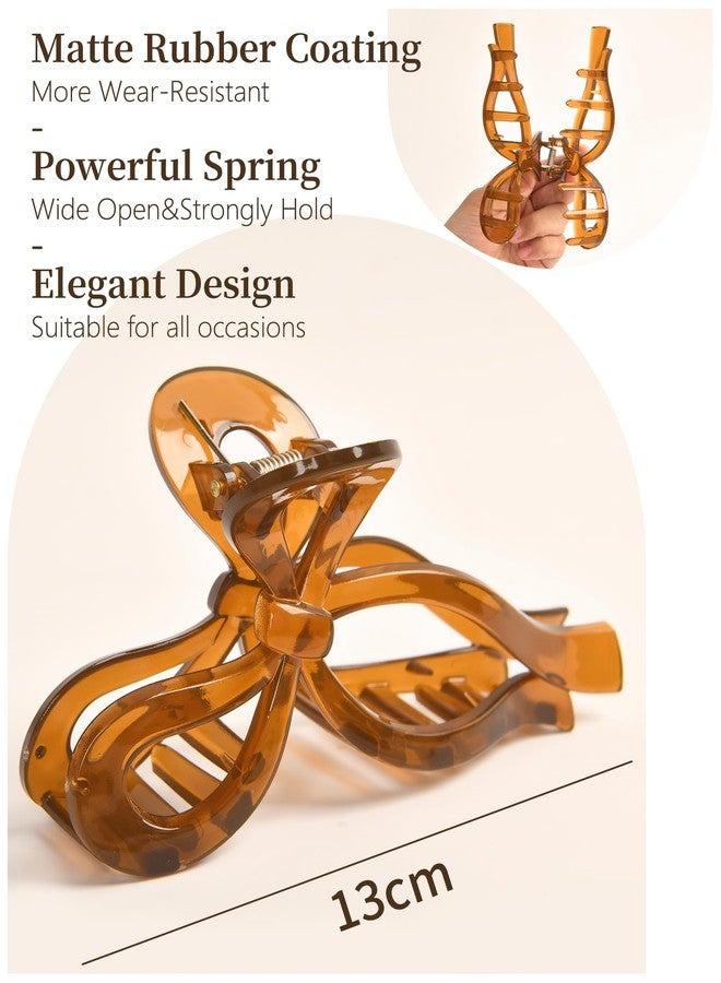 يانيبست مشابك شعر أنيقة على شكل فيونكة من ياني بيست، مشابك شعر كبيرة وأنيقة للشعر الخفيف والكثيف | هدية مثالية للفتيات المراهقات في الأعياد | إكسسوارات تصفيف شعر أنيقة للنساء (عبوة من قطعتين) - Image 3