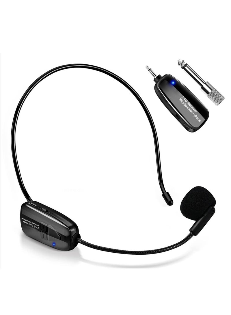 SOLARAE 2.4G Wireless Microphone Headset, 50m Stable Transmission, Dual Micro USB Charging, Compatible with PA Systems - Image 1