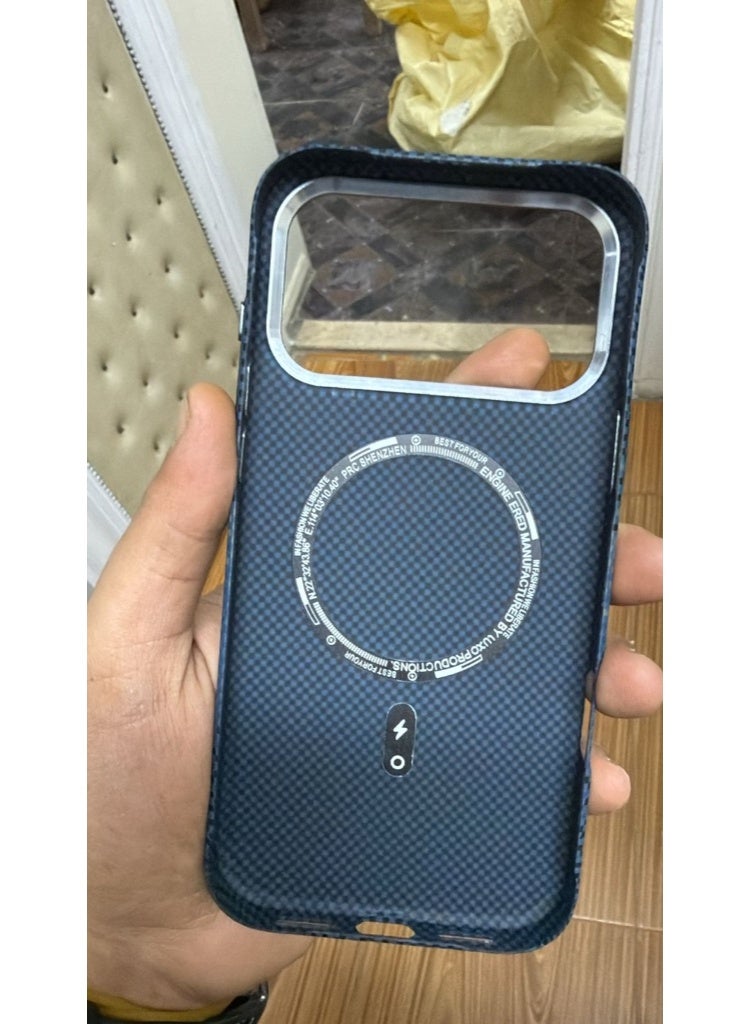 Case for iPhone 17 Pro Max: Business Men Slim Magnetic Anti Fall Cover (Compatible with MagSafe) - 1500D Fiber Textures Design Thin & Light Cover with a Caseless Feel (600D  ) - Image 2