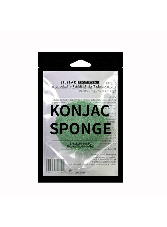 SILSTAR PROFESSIONAL Konjac Sponge Facial Sponge Bath Sponge Amazing Cleansing For Dry Or Mature Skin Cedar Green 103 - Image 2
