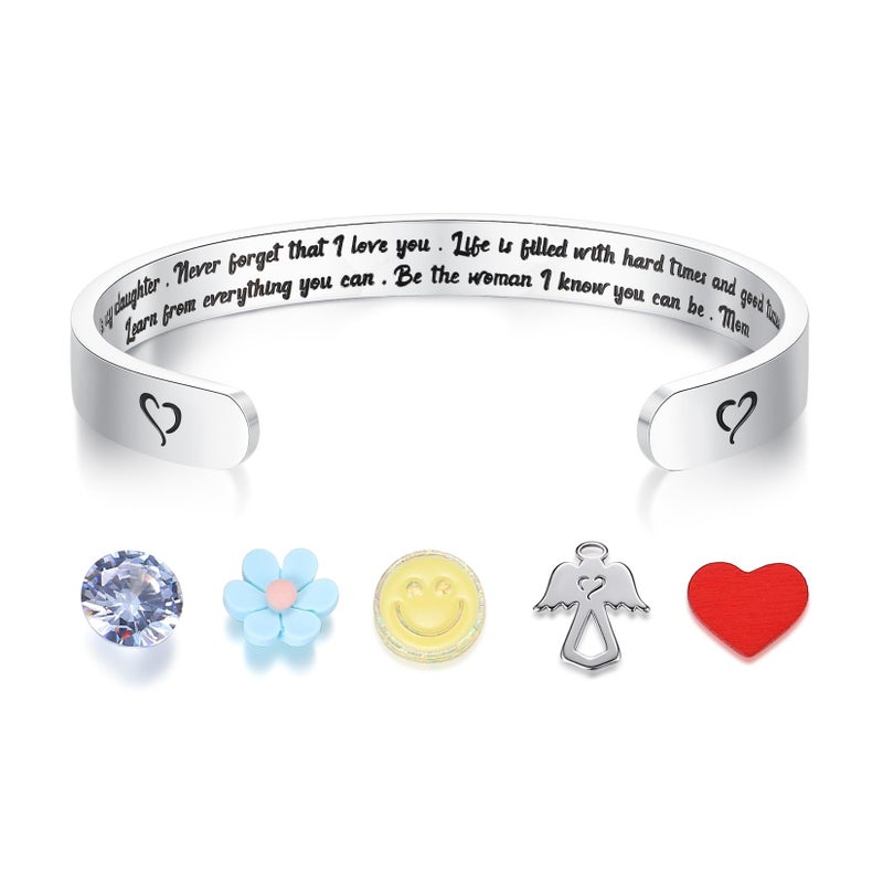 SAM & LORI Mother Daughter Bracelets for Teen 21st Birthday Gifts for Her Gifts for Daughters from Mothers Day Step Daughter Year Old Presents Easter Christmas Stocking Stuffer Valentine Cuff - Image 1