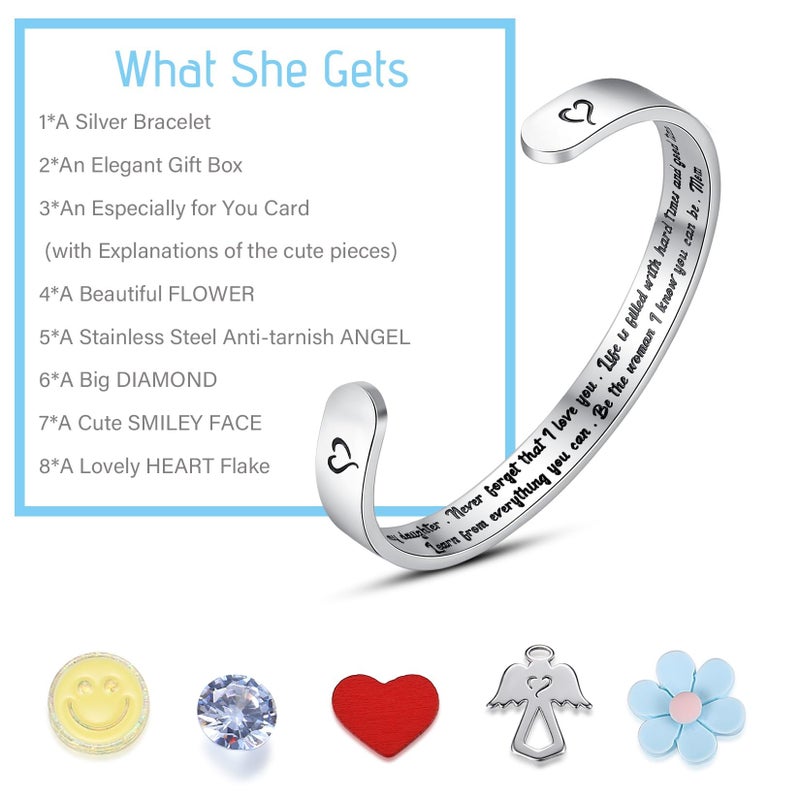 SAM & LORI Mother Daughter Bracelets for Teen 21st Birthday Gifts for Her Gifts for Daughters from Mothers Day Step Daughter Year Old Presents Easter Christmas Stocking Stuffer Valentine Cuff - Image 5