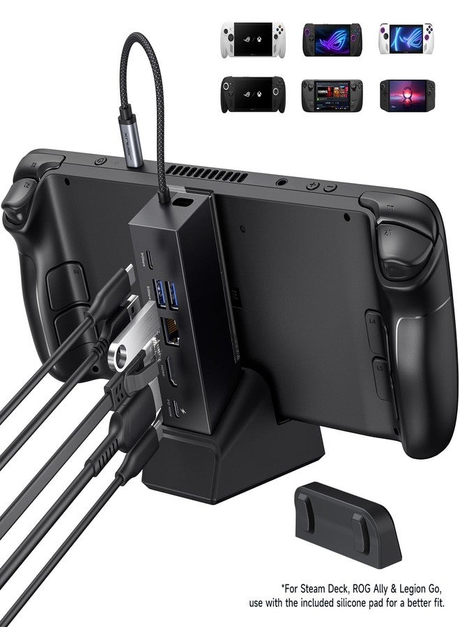 JSAUX Docking Station for ROG Xbox Ally X (2025)/ROG Ally X/ROG Ally/Steam Deck/Legion Go/Legion Go S, 6-in-1 Dock with HDMI 4K@120Hz, Gigabit Ethernet, USB A & USB C 3.2 Gen 1, 100W Charging - HB0609 - Image 2