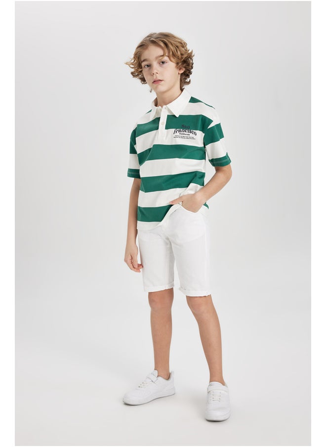 DeFacto - Boy Oversize Fit Polo Neck Knitted Short Sleeve Polo T-Shirt - Image 1