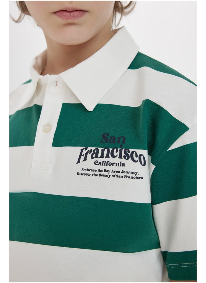DeFacto - Boy Oversize Fit Polo Neck Knitted Short Sleeve Polo T-Shirt - Image 1