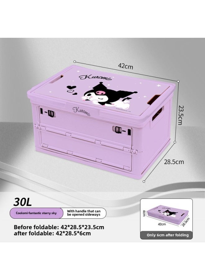 Generic - Kitty Folding Storage Box Outdoor Camping Storage Car Trunk Storage Box Car Girl Camping Storage-Specifications:Purple Kurome 30l With Handle That Can Be Opened Sideways And Folded-Color:Standard - Image 1