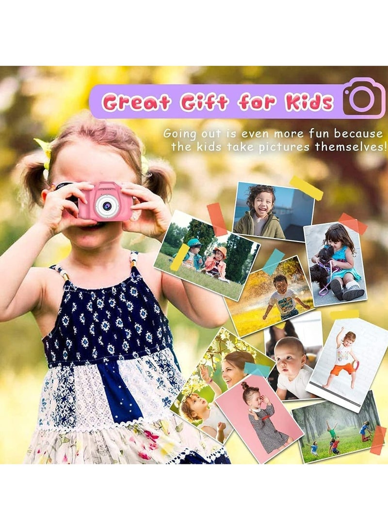 Halamine kids camera,Kids Mini Digital Camera, LCD 2inch HD Digital Camera Video Photo Recorder Kids , Rechargeable, Pink - Image 5