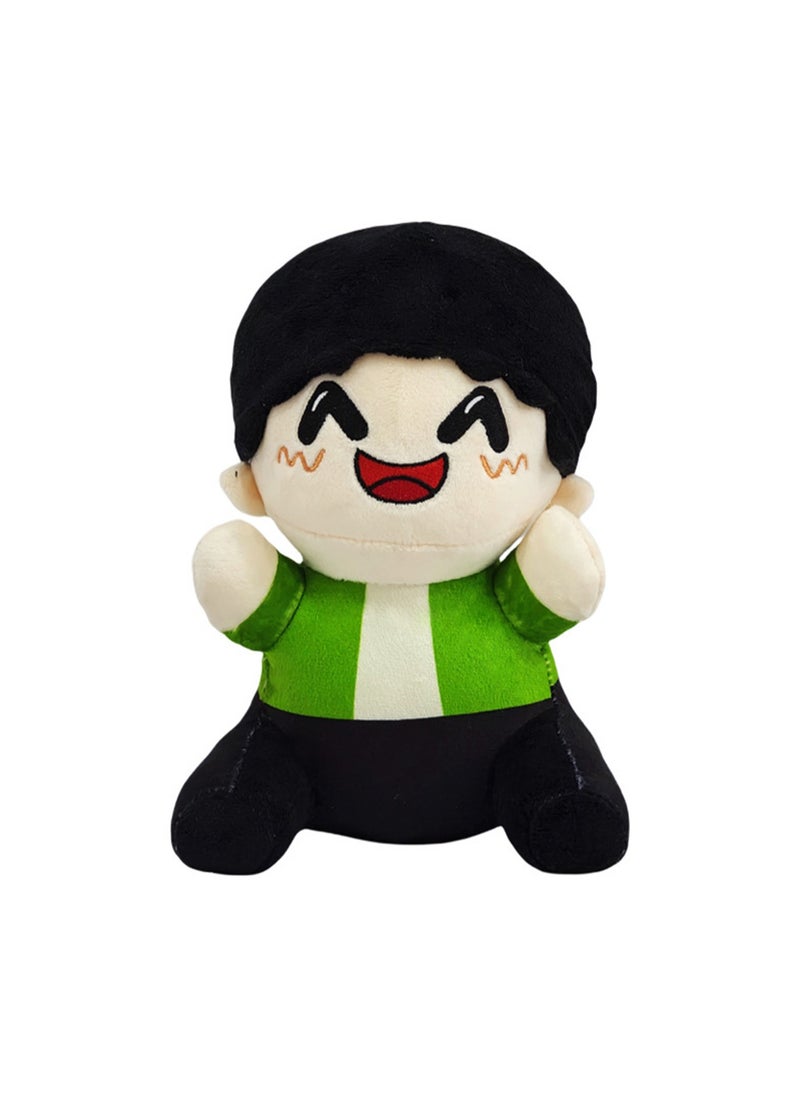 General Omz Plush 20cm Plush Toy, Realistic Cute Soft Plush Doll, Gift For Boys And Girls Game Fans (Smiling Green Jacket Boy)  - Image 1