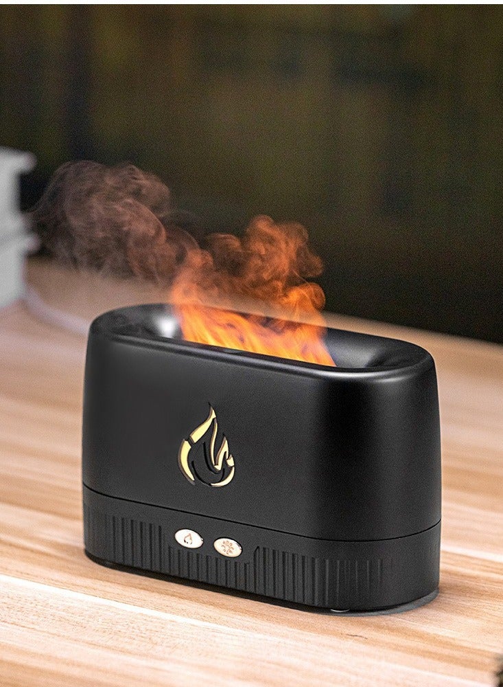 جهاز ترطيب الهواء بالموجات فوق الصوتية لمرطب الهواء المنزلي والمكتبي بمصباح محاكاة لهب LED، معطر هواء مكتبك برائحة مهدئة للنوم - Image 3